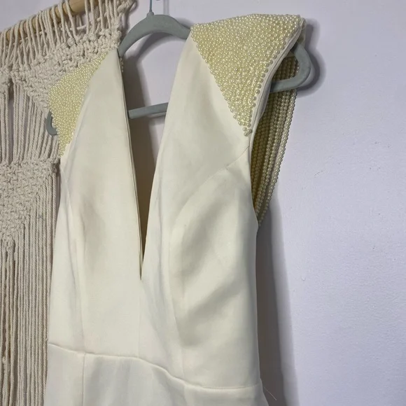 ASOS Cream Midi Dress with Open Back - Picture 6 of 13